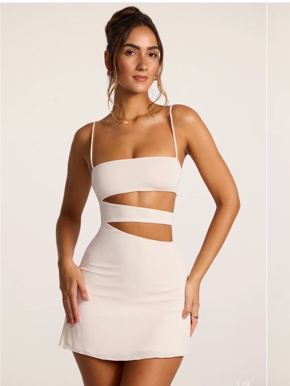 Oh Polly Cutout Mini Dress in Cream